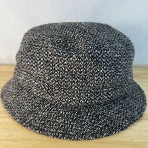 VTG LL Bean Mens Grey Harris Tweed Scottish Wool GORE-TEX Bucket Hat Men's L USA